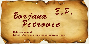 Borjana Petrović vizit kartica